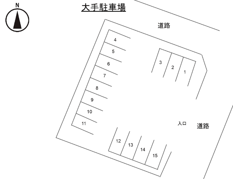 大手駐車場の駐車配置図