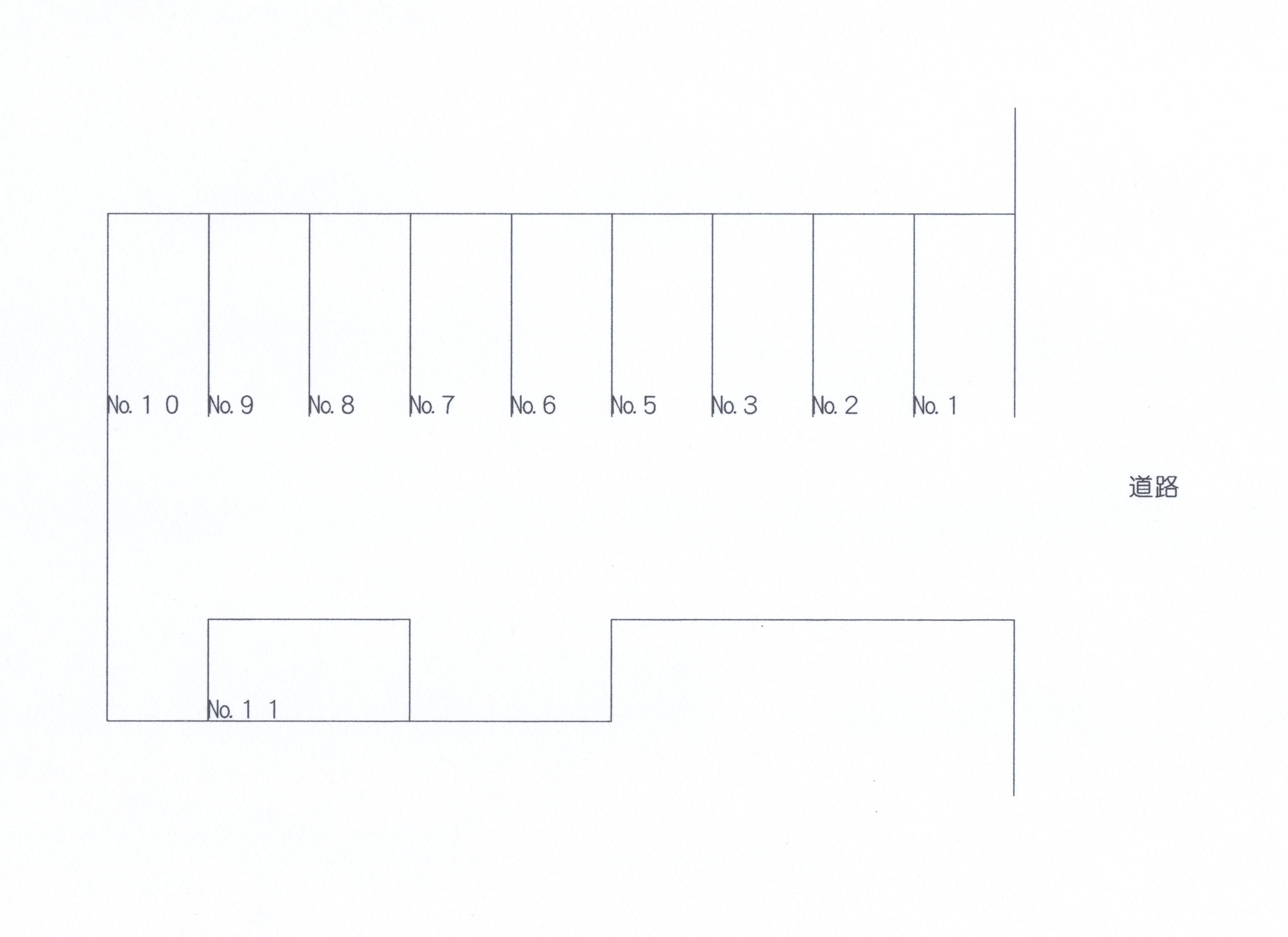 草牟田2丁目月極駐車場の駐車配置図
