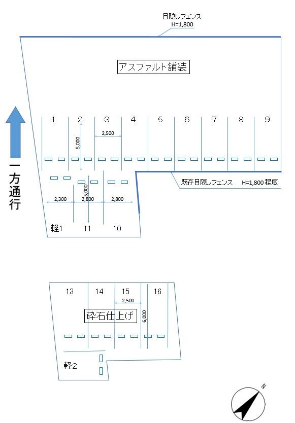 遠鉄浜北駅前駐車場の駐車配置図