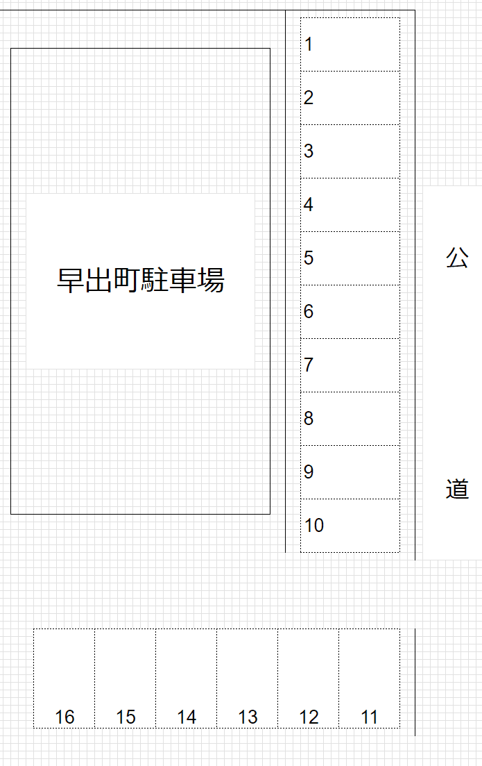 早出町K's駐車場の駐車配置図