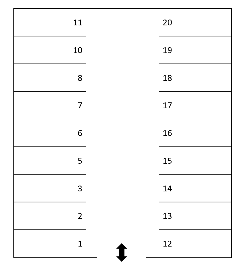 猫実パーキングの駐車配置図