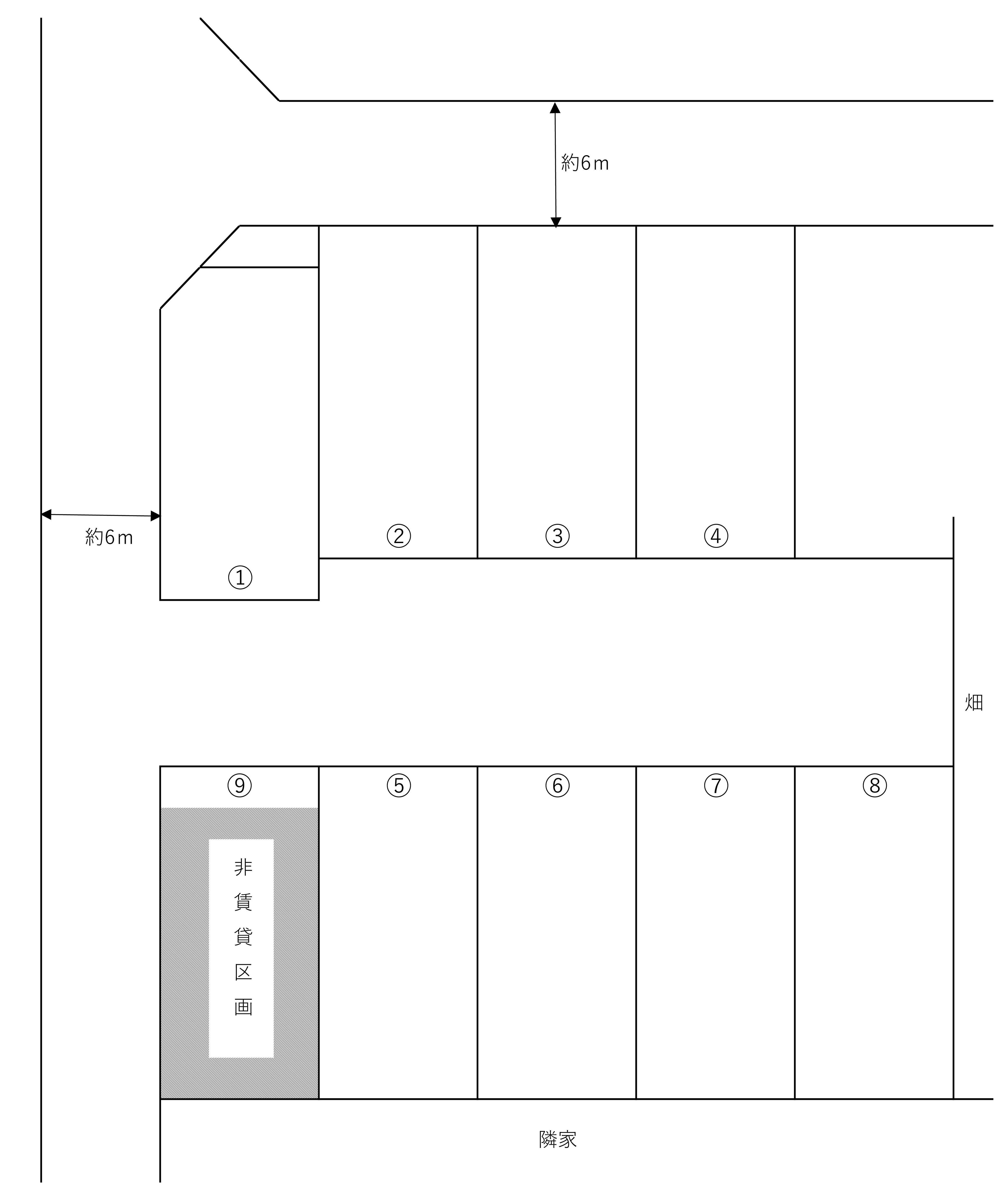 澤田3丁目駐車場の駐車配置図
