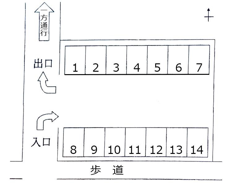 浜町1-4駐車場の駐車配置図