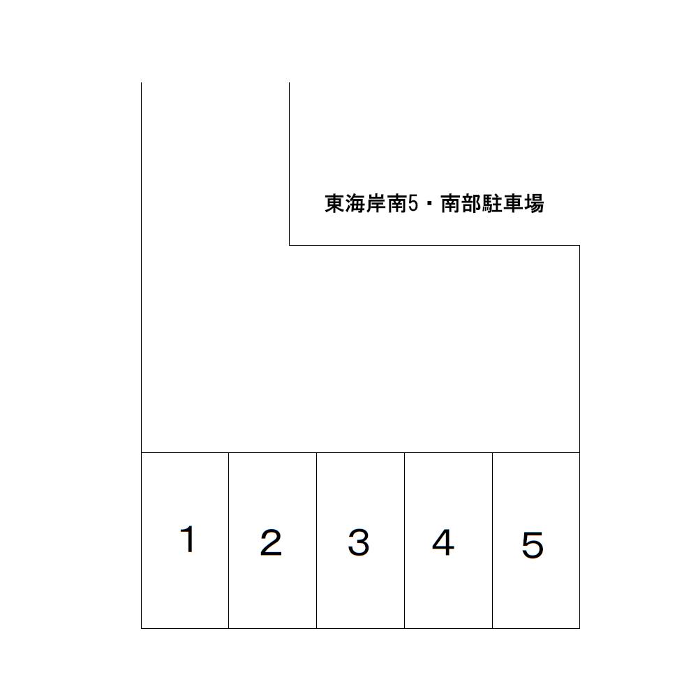 東海岸南5・南部駐車場の駐車配置図