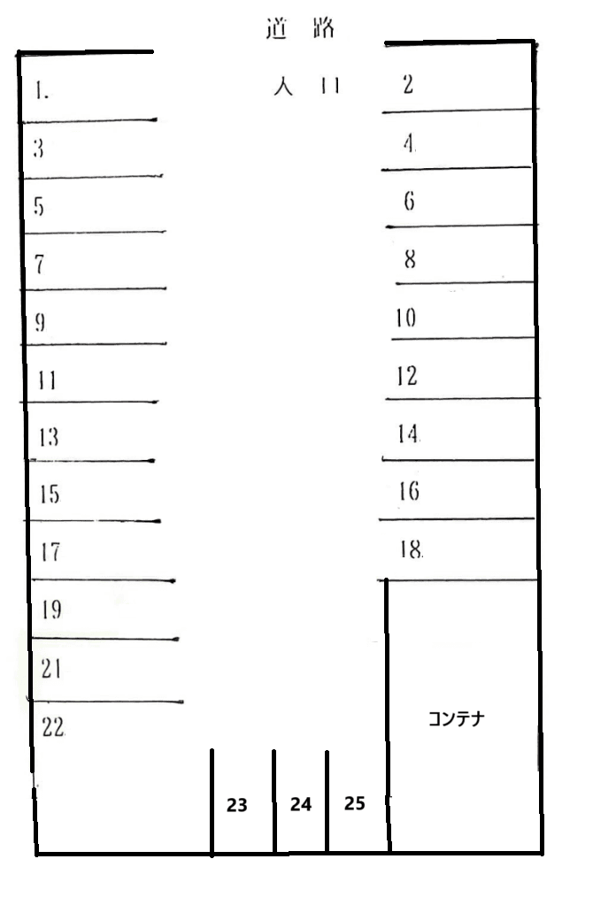 仲座駐車場の駐車配置図