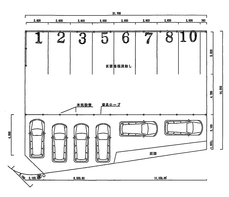上郷町5丁目月極駐車場の駐車配置図