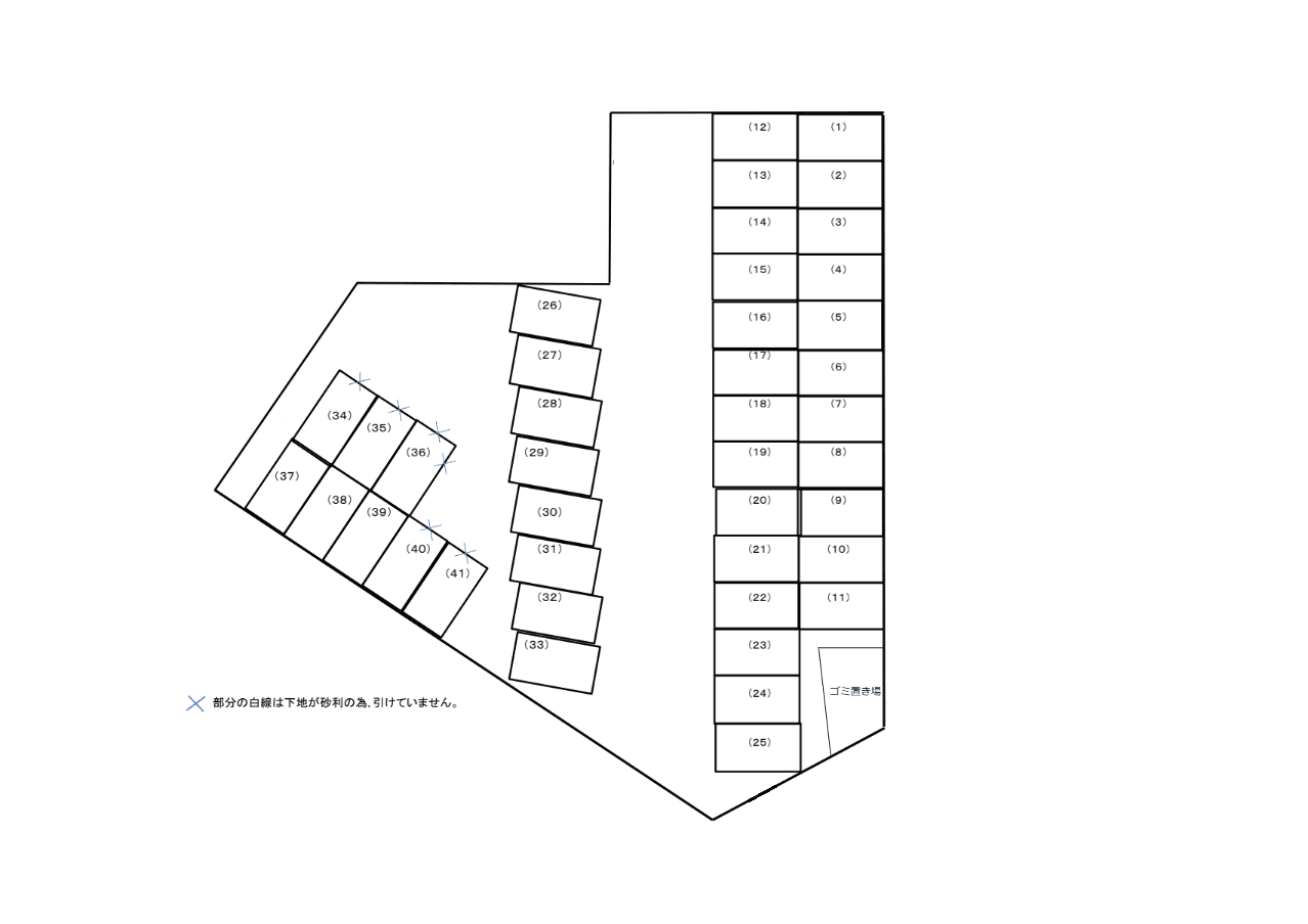 今津留後藤駐車場の駐車配置図
