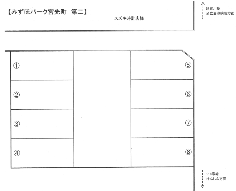 みずほパーク 宮先町第二の駐車配置図