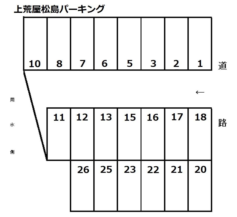 上荒屋松島パーキングの駐車配置図