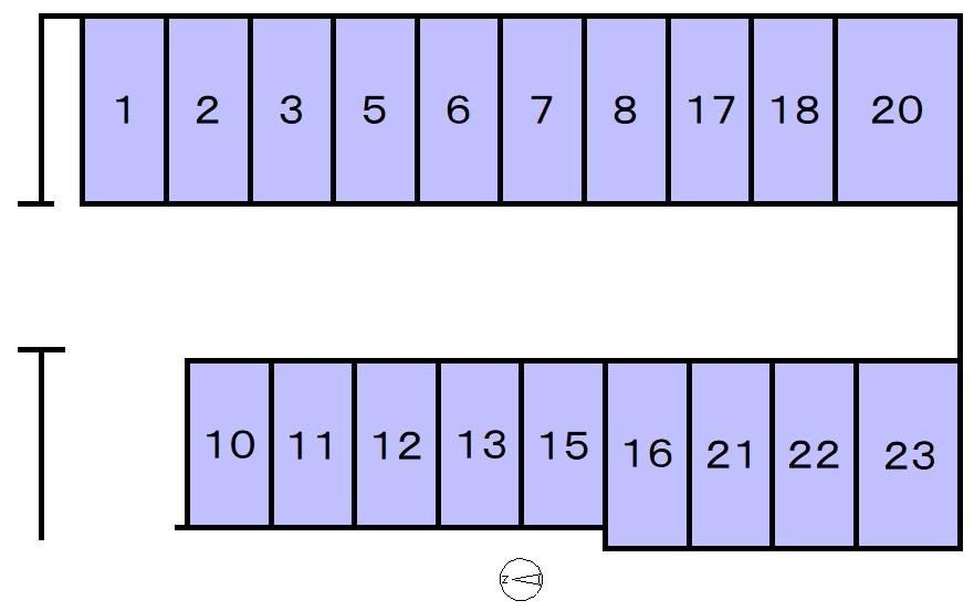 東本第3モータープールの駐車配置図