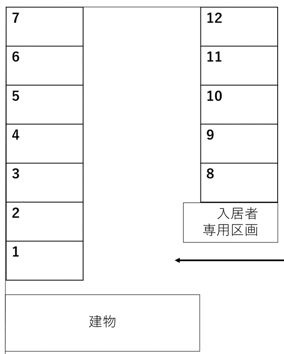 コーポサンライフⅡ駐車場の駐車配置図