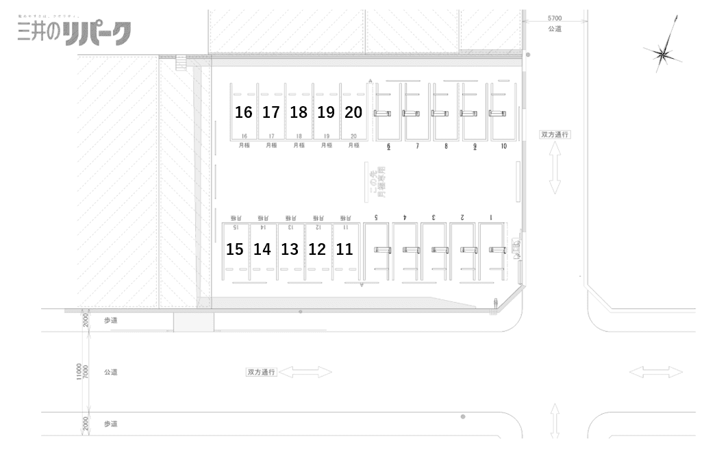尾張旭緑町の駐車配置図