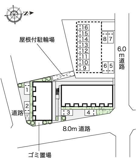 サリーレⅢ(53013) 敷地外駐車場の駐車配置図