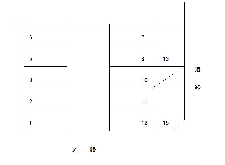 小張木2駐車場の駐車配置図