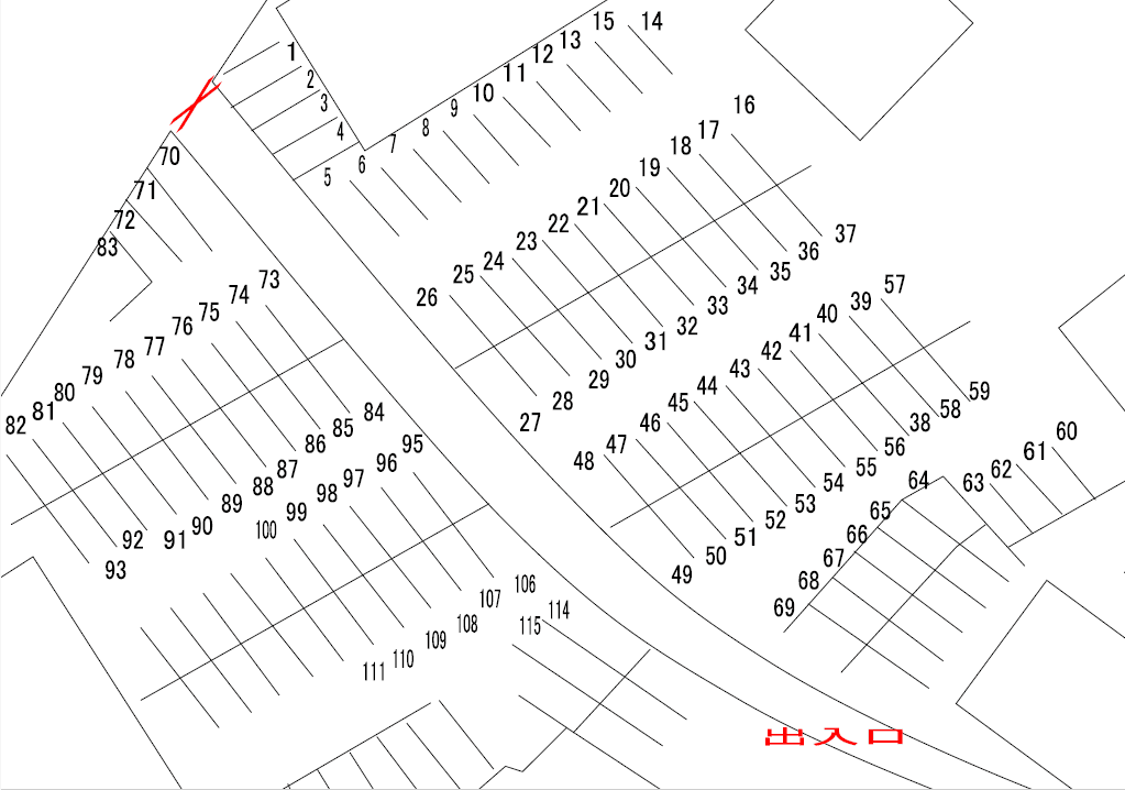 てだこパーキングの駐車配置図