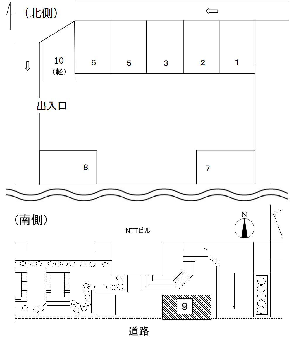 APパーク西九条の駐車配置図
