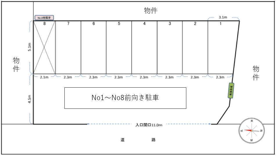 サカエ第一駐車場の駐車配置図