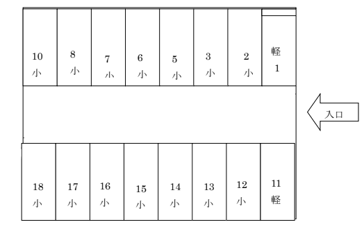むらさき駐車場(A)の駐車配置図