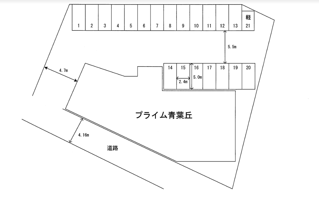 プライム青葉丘の駐車配置図