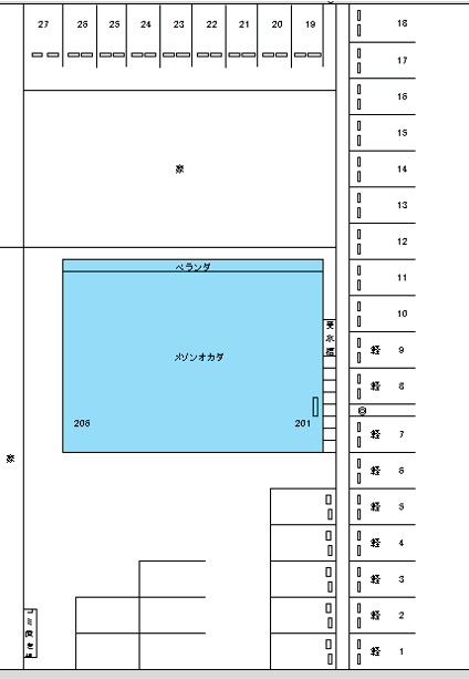 桜井駅前南パーキングの駐車配置図