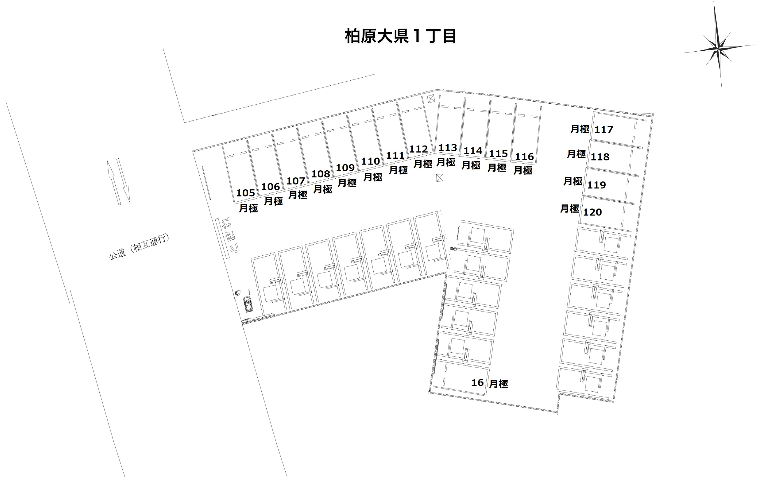 柏原大県1丁目の駐車配置図