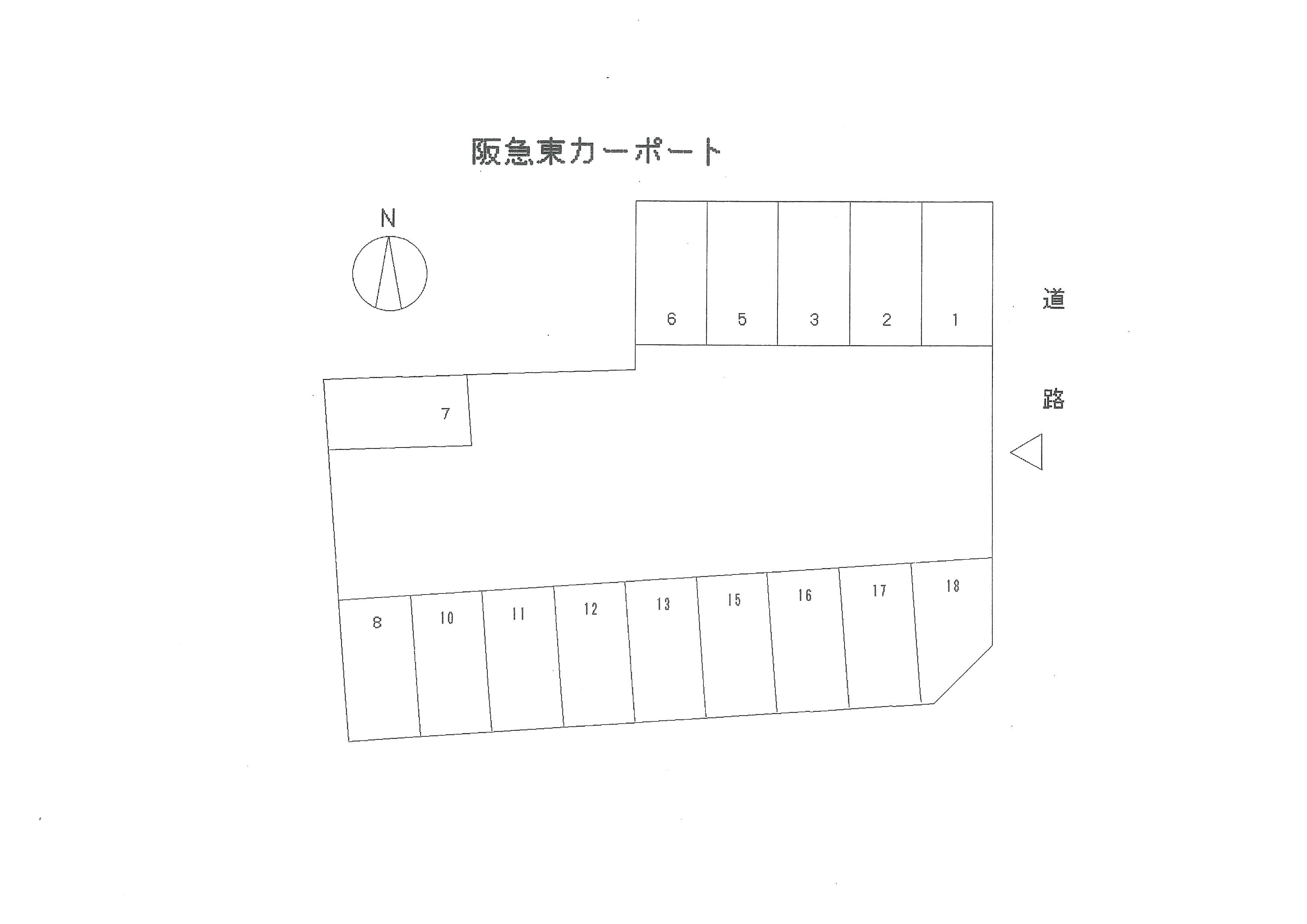 阪急東カーポートの駐車配置図