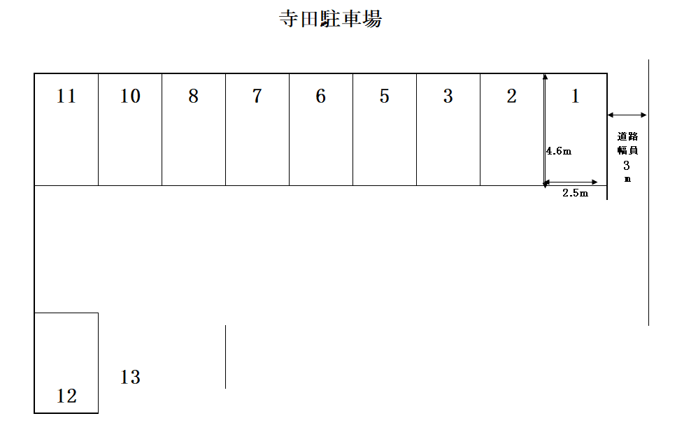 寺田駐車場の駐車配置図