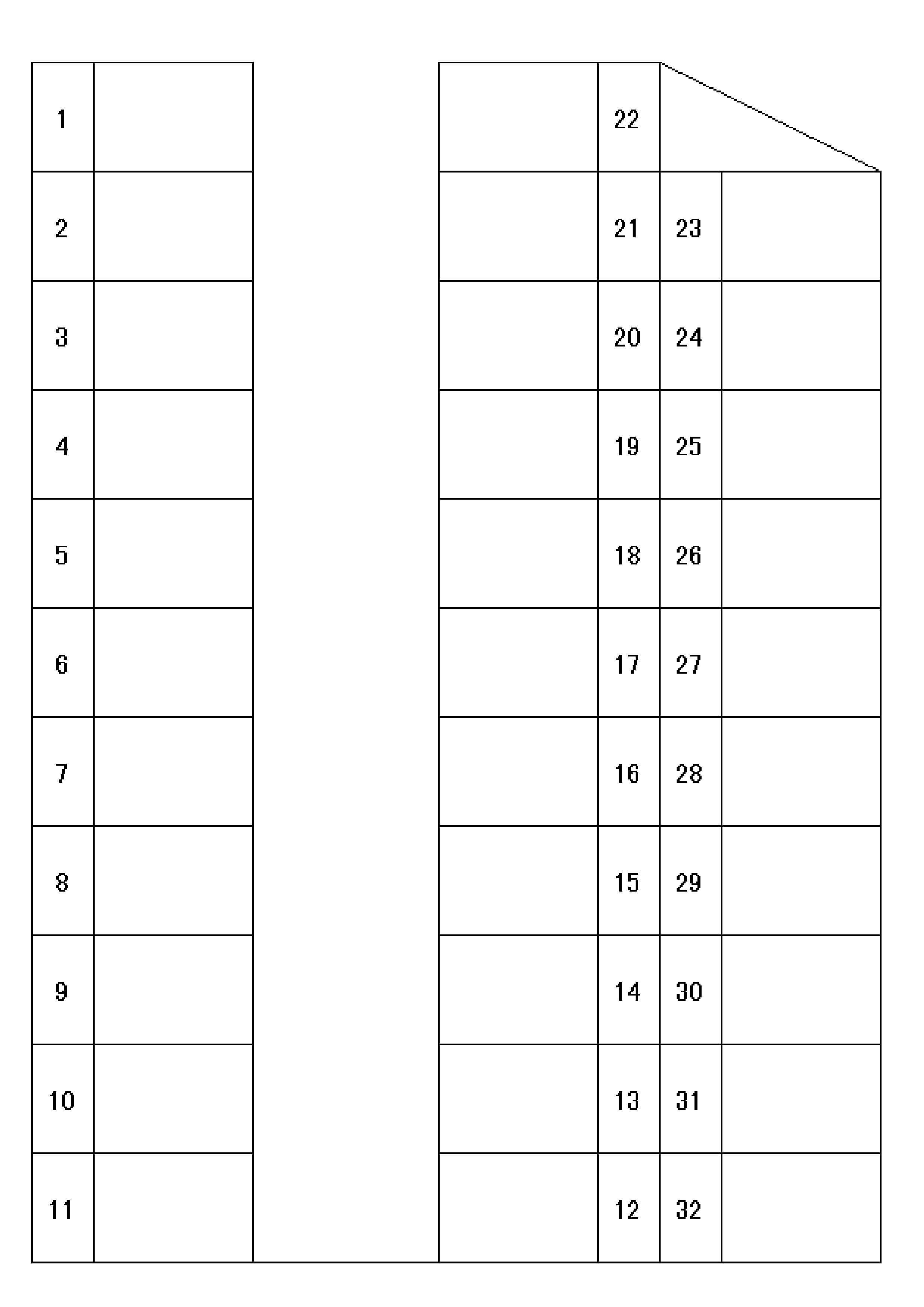 大在北 内梨駐車場の駐車配置図