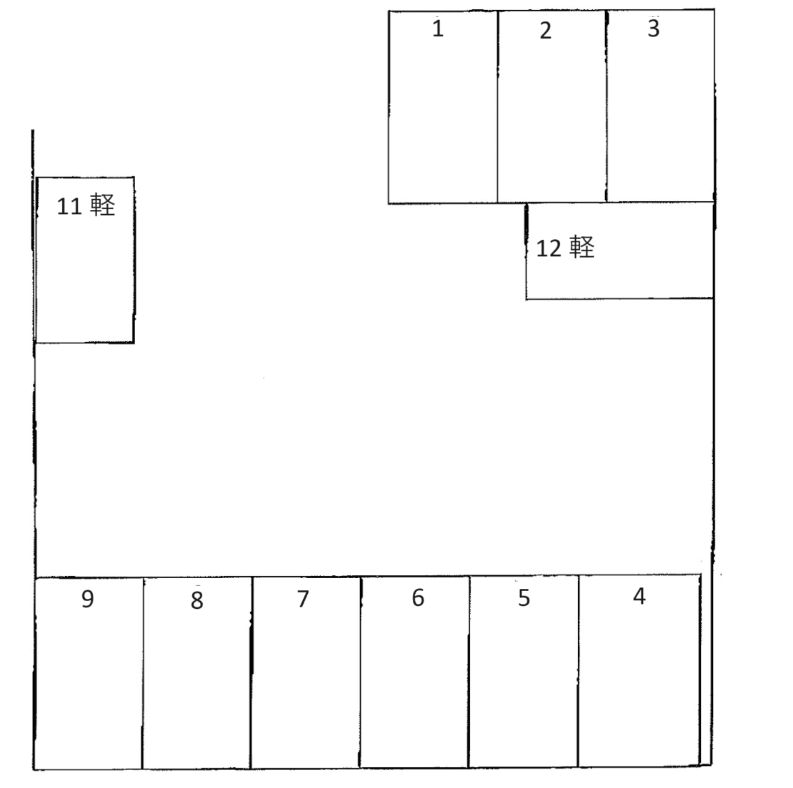 メイプルハイム駐車場の駐車配置図