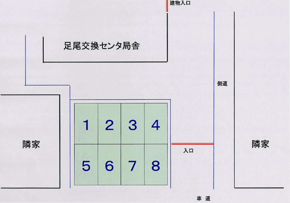足尾駐車場の駐車配置図