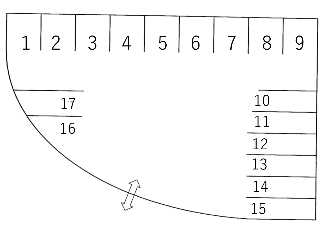 東畑町駐車場の駐車配置図