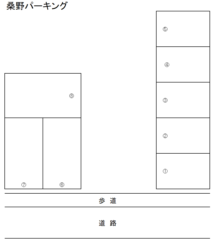 桑野パーキングの駐車配置図