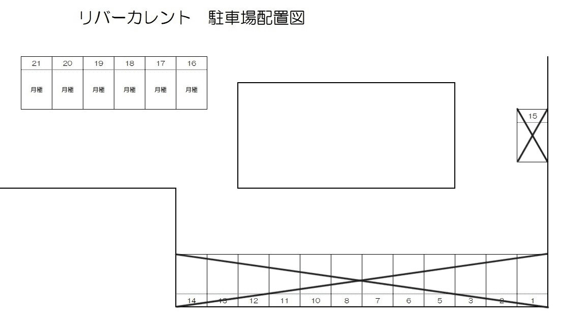 リバーカレント月極駐車場の駐車配置図