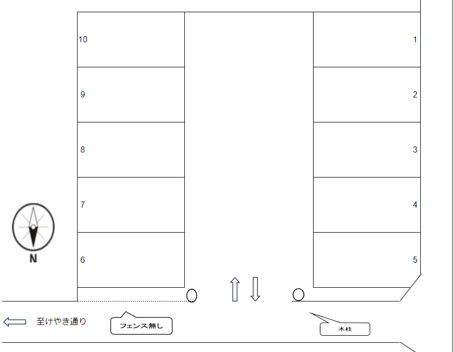 青葉5-9-1駐車場の駐車配置図
