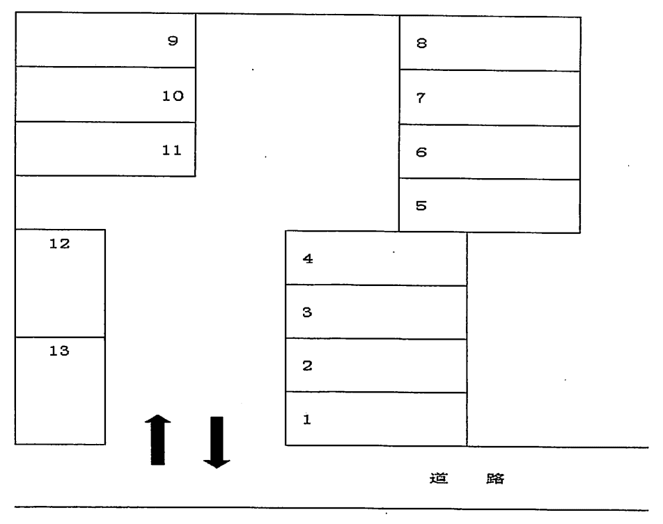 筒井町駐車場の駐車配置図