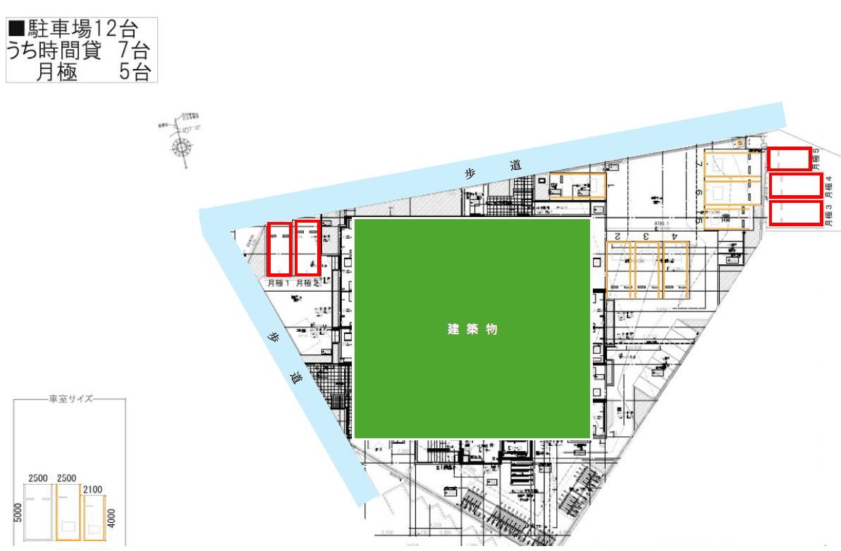 東三国6丁目第1の駐車配置図