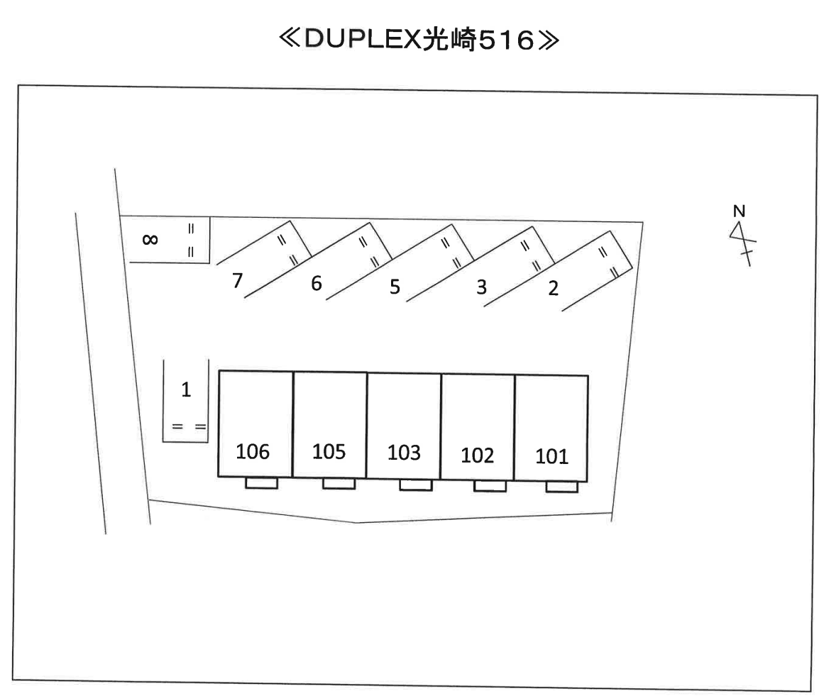 DUPLEX 光崎516の駐車配置図