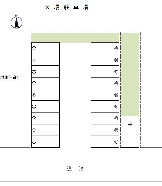 天場駐車場の駐車配置図