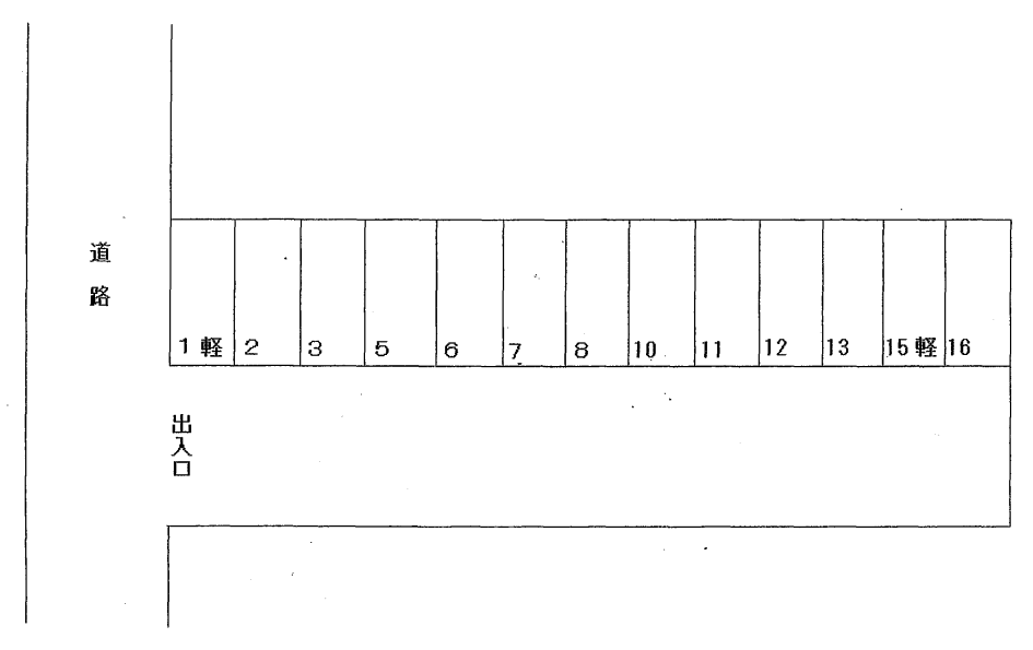 竹田中江ガレージの駐車配置図