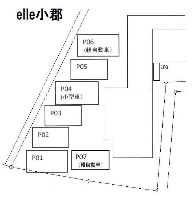 elle小郡の駐車配置図