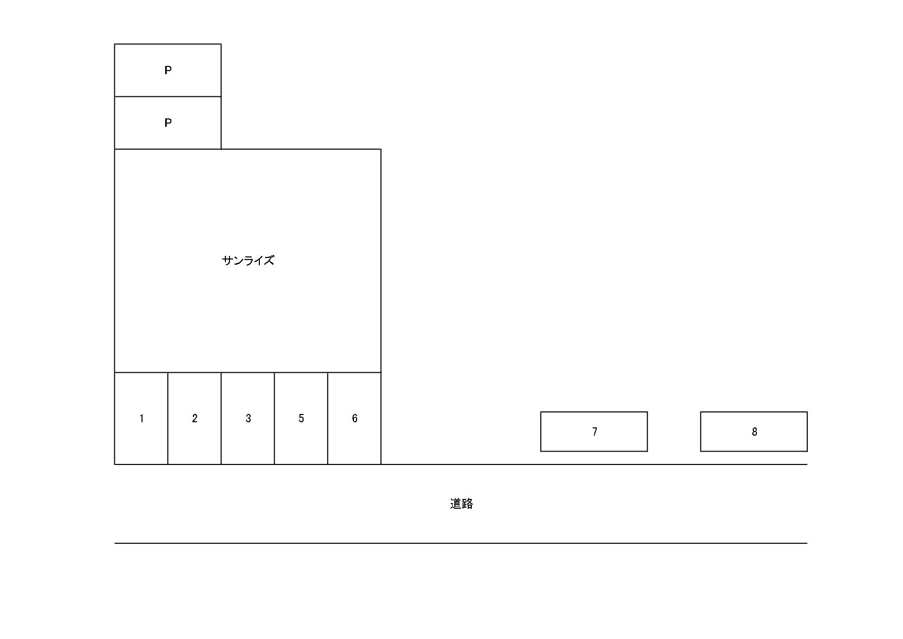 サンライズ駐車場の駐車配置図
