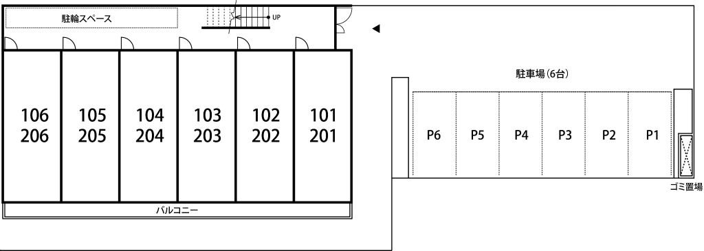リブリ・グリューネ槇の家の駐車配置図