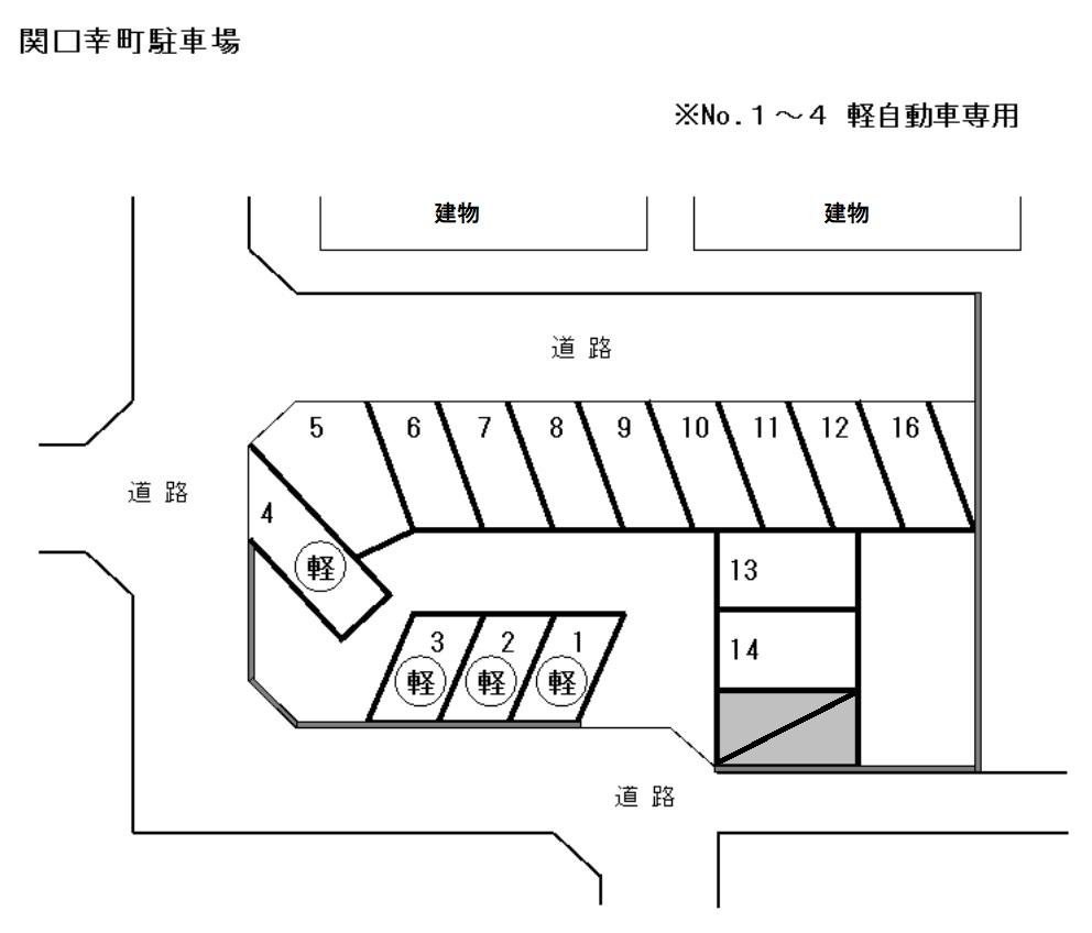 関口幸町駐車場の駐車配置図