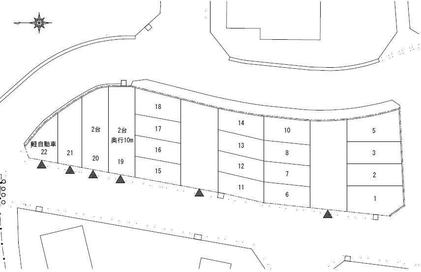 樹楽園モータープール(青空)の駐車配置図