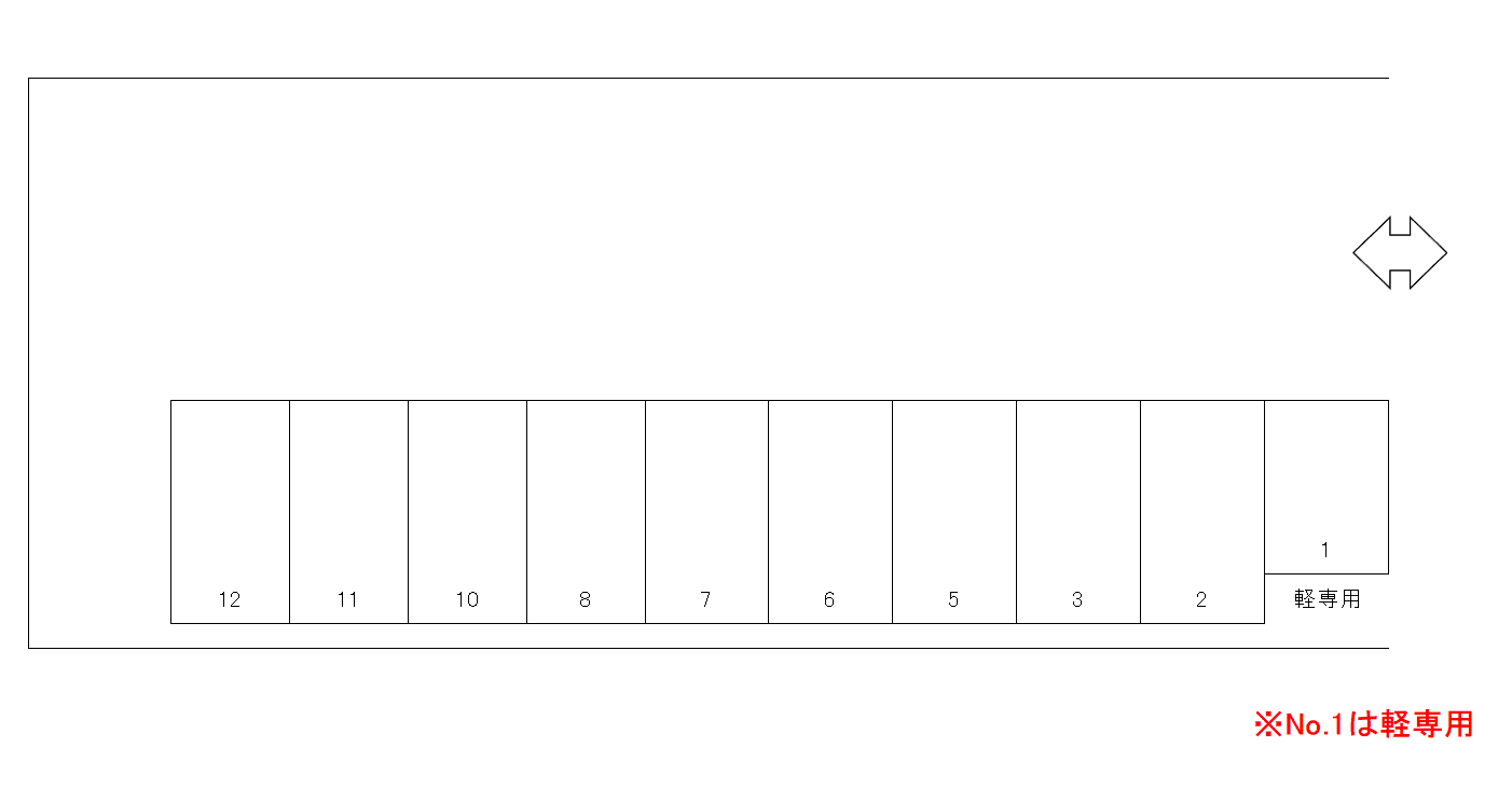 TMガレージの駐車配置図