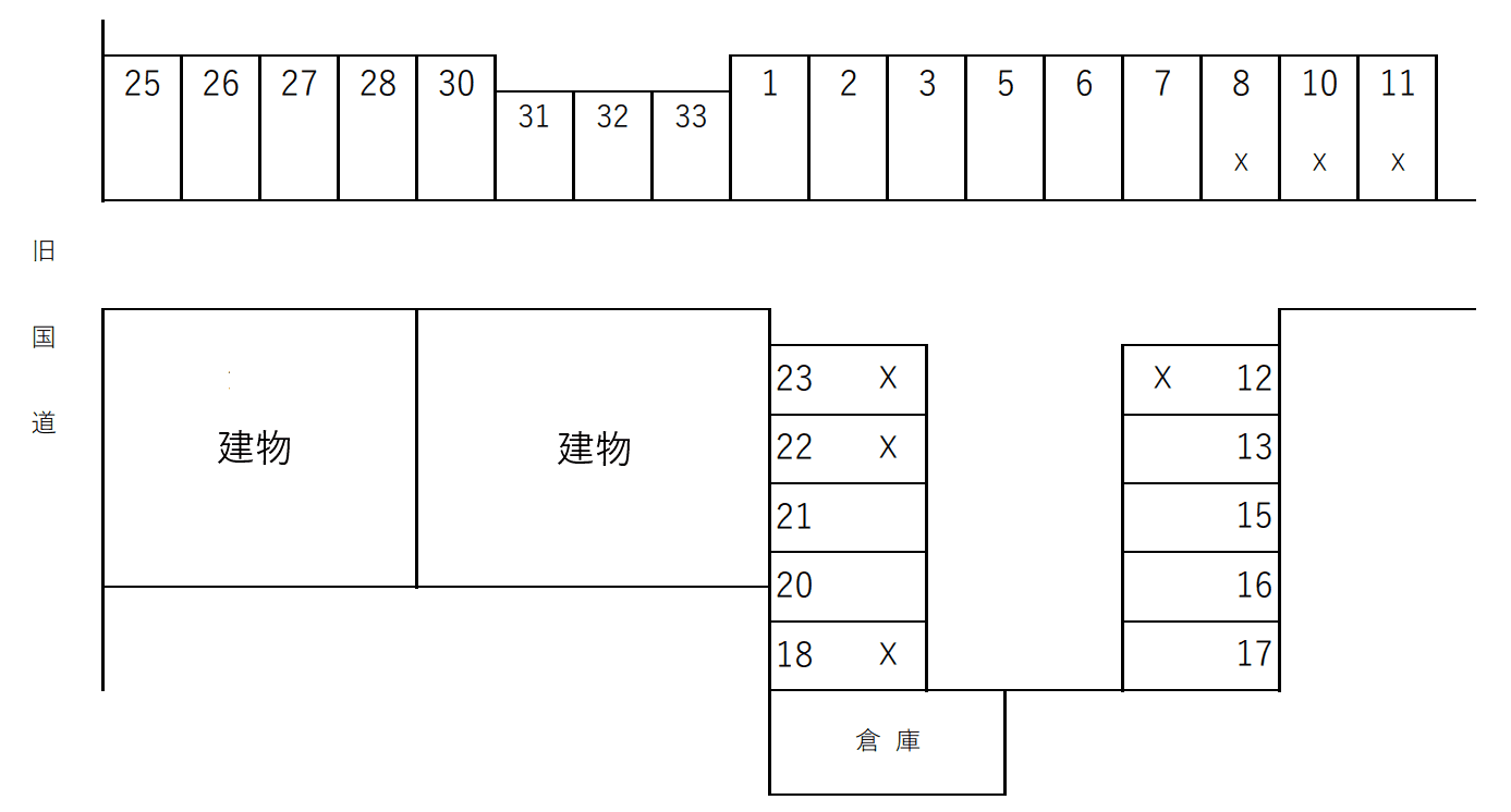 北垣駐車場(浜乃木)の駐車配置図
