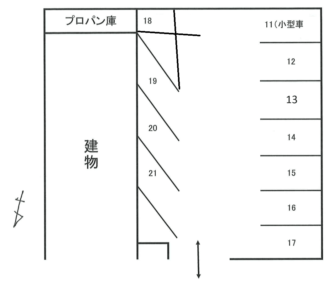 宮戸1丁目TM駐車場の駐車配置図