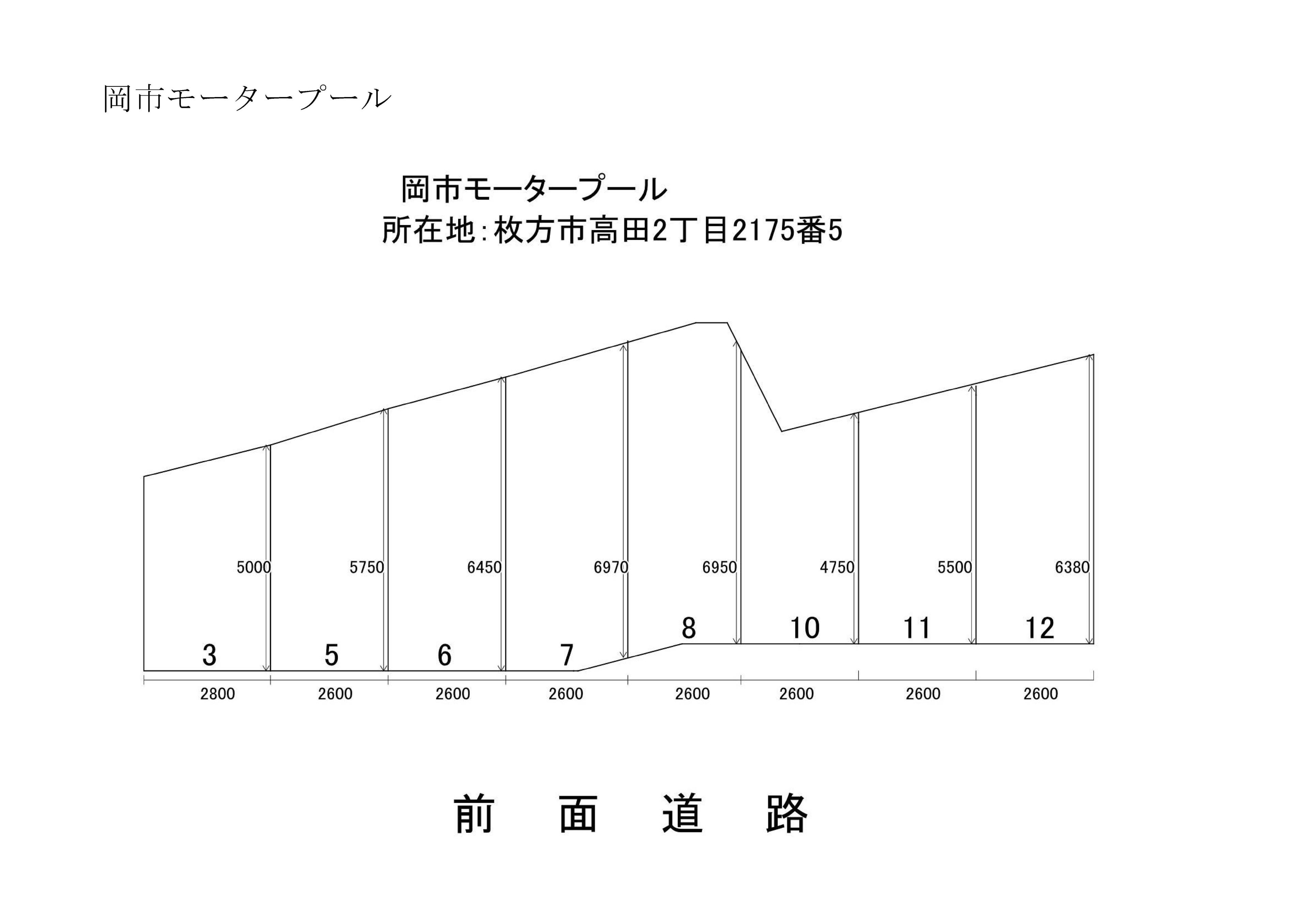 岡市モータープールの駐車配置図