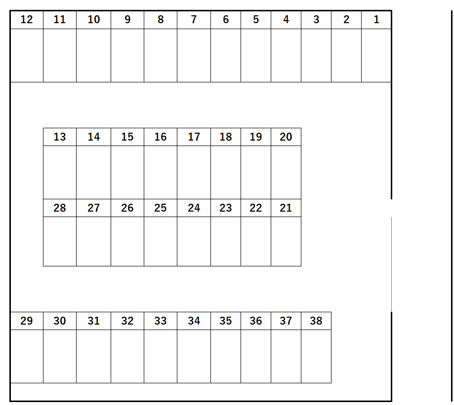 野口駐車場の駐車配置図