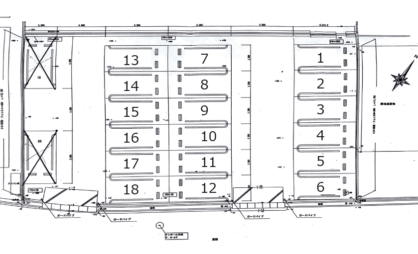 松浦貸駐車場の駐車配置図